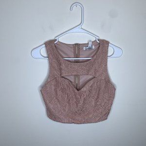 Speckles Womens Juniors Size 5 Pink Sleeveless Crop Shirt Top